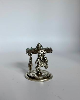 Giostra cavalli miniatura rara argento 800