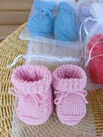 Babbucce per neonato 0-6 mesi - fatte a mano