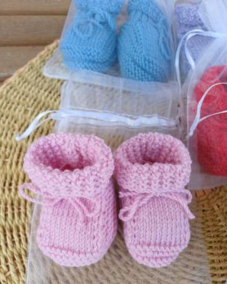 Babbucce per neonato 0-6 mesi - fatte a mano