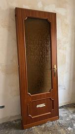 Set  2 porte vintage in legno con inserto in vetro