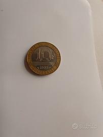 Moneta da 10 franchi francesi del 1988
