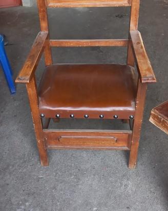 Sedia in legno e pelle