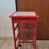 Carrello cucina con ruote, cestini portafrutta