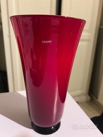 VASO VENINI ANNI ‘30 IN VETRO OPALINO ROSSO