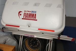 Portabici fiamma con ultra box 320 per vw T5