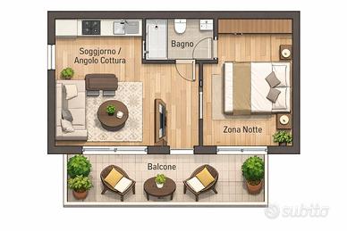 Monolocale ristrutturato zona Bolognina