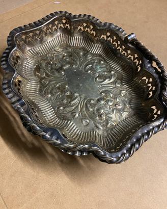 Ciotola/centrotavola inglese vintage silver plated