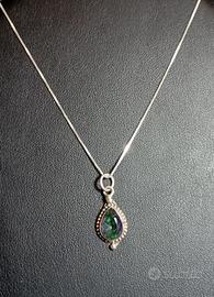 Collana in argento 925 e topazio mistico naturale 