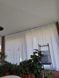 Per FINESTRONE/VETRATA lung4,20m BARRA con 3 TENDE