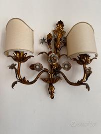 Due appliques vintage dorate in stile vintage
