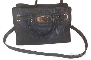 Borsa nera Michael Kors Hamilton in vera pelle