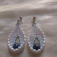 Orecchini Foglia russa Pietre Lapislazzuli 