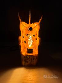 Lampada in legno di ulivo salentino