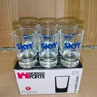 Set Completo 6 Bicchieri Di Vetro Shot Skyy Vodka