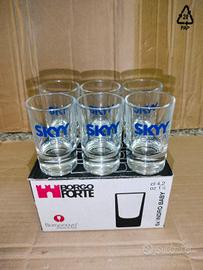 Set Completo 6 Bicchieri Di Vetro Shot Skyy Vodka