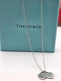 COLLANA TIFFANY & CO ARGENTO 925 DOUBLE HEART TAG
