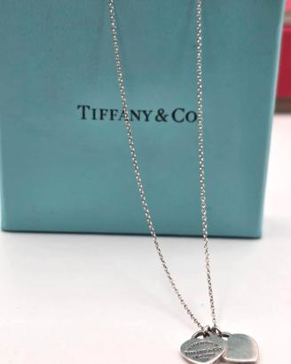 COLLANA TIFFANY & CO ARGENTO 925 DOUBLE HEART TAG