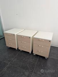 3 cassettiere ufficio produzione beige documenti