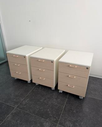 3 cassettiere ufficio produzione beige documenti