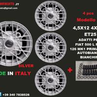 Cerchi RAY SILVER 4,5x12 4x190 fiat 500 l f r