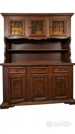 credenza con alzata in legno massello