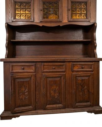 credenza con alzata in legno massello
