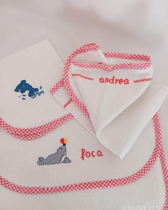 set porta merenda asilo bambini handemade  