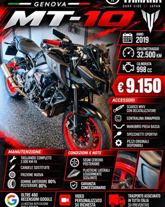 Yamaha MT-10 SCARICO MIV + DECAT+CENTRALINA+MANUBR