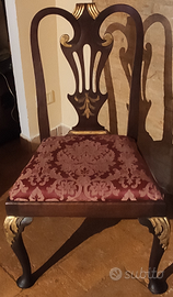 Sedia inglese con fregi dorati