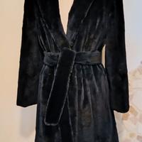 Pelliccia visone wiesel epilato blu scuro