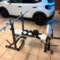 Panca Get Fit multifunzione + Set pesi + Accessori