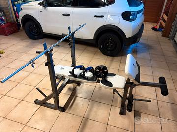 Panca Get Fit multifunzione + Set pesi + Accessori