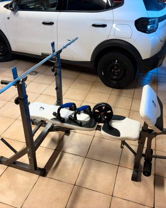 Panca Get Fit multifunzione + Set pesi + Accessori