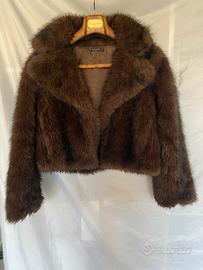 Cappotto corto in pelo sintetico Marrone