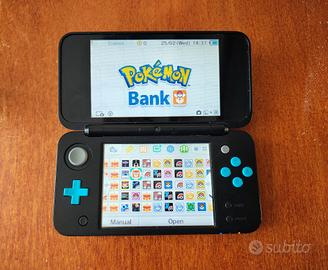 new nintendo 2ds xl blu e nero  + giochi pokemon