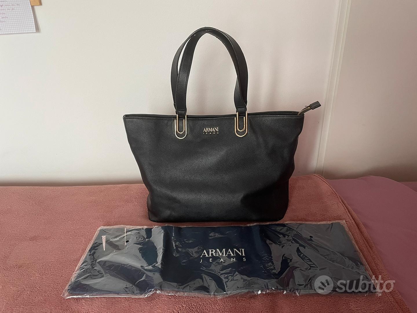 Borsa armani shop grigia lucida