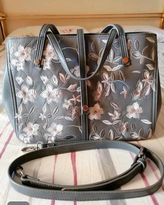 Borsa Camomilla Italia grigia con fiori
