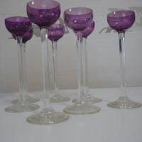 Antichi bicchieri da liquore in ametista.