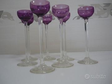 Antichi bicchieri da liquore in ametista.