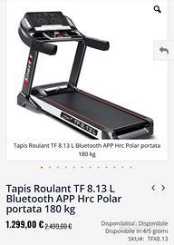 Tapis Roulant TF 8.13 L Bluetooth APP Hrc