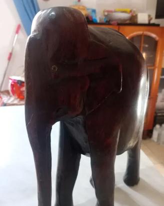 Elefante Vintage in Legno Massiccio Pregiato (Eban