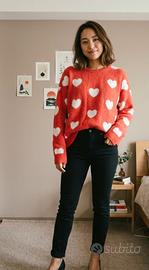 Maglione pullover terranova con cuori