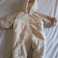 Tuta termica orsetto bianco 3-6 mesi 62cm