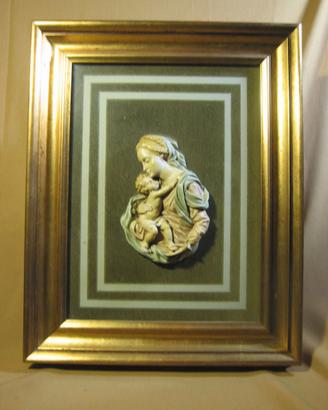 Quadro con madonna in ceramica