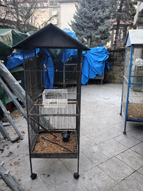 Voliera con due aperture scorrevoli