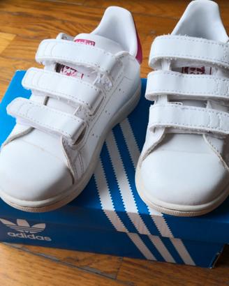 Adidas Stan Smith bambino 25.5 bianche e fuxia