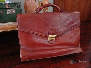 borsa ventiquattrore in pelle d'aragona vintage