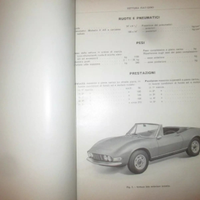 FIAT DINO Spider Coupe' MANUALE DATI CARATTERISTIC