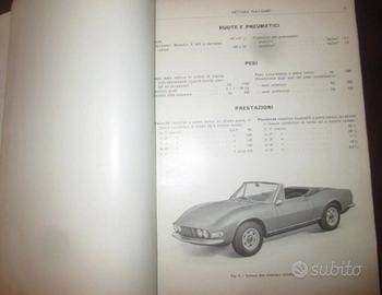 FIAT DINO Spider Coupe' MANUALE DATI CARATTERISTIC