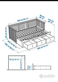 Divano letto Ikea modello Hemnes